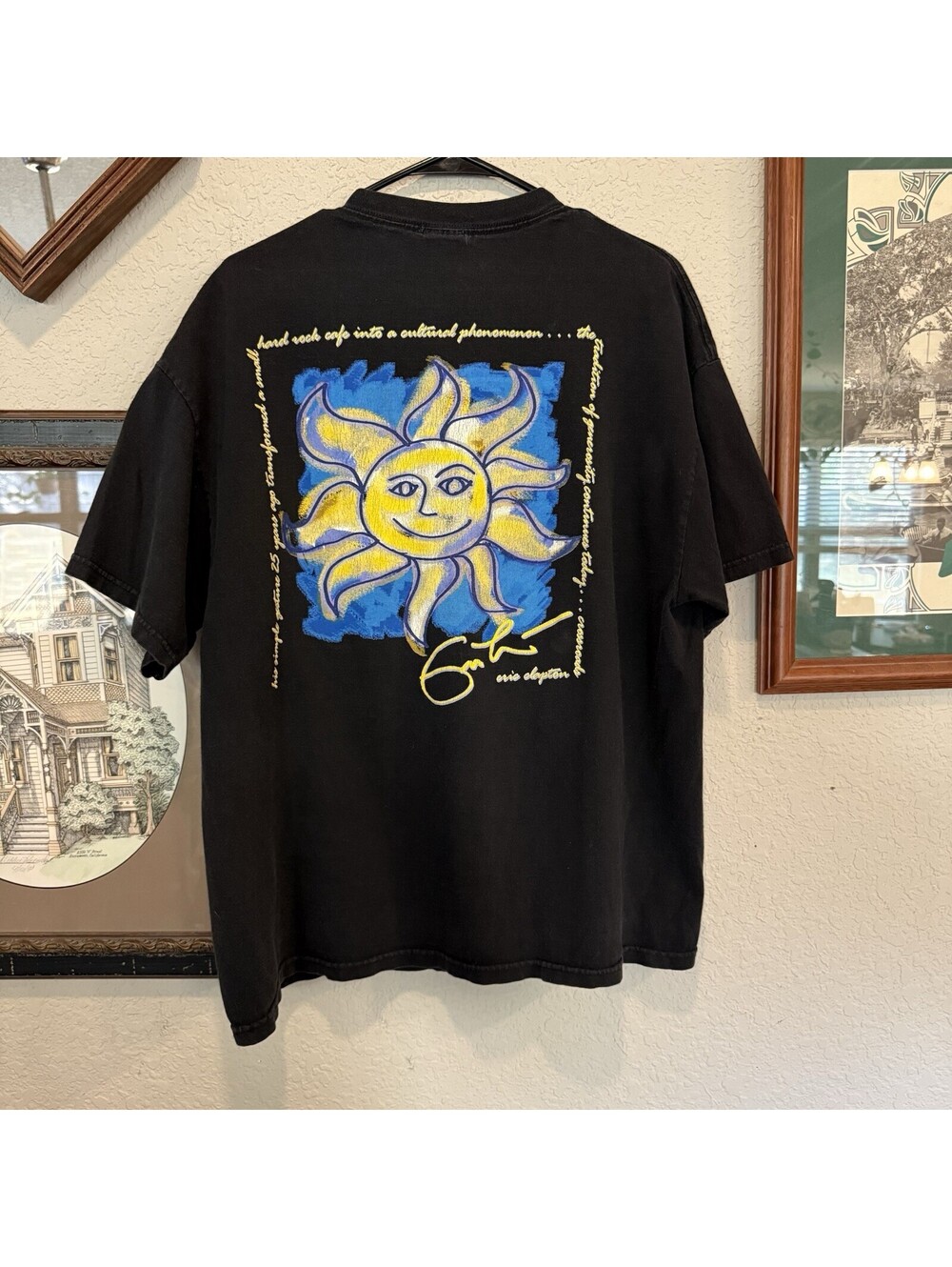 Vintage 90s Hard Rock Cafe Mens Eric Clapton Signature Series Tour Shirt Large